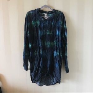 H&M Long Sleeve Blue/Green Zip Dress